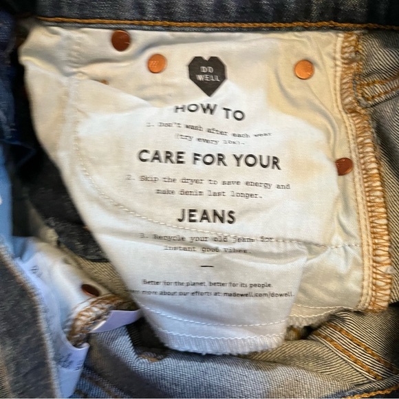 Madewell The Perfect Vintage Crop Jean Exposed Button Fly Blue Denim High Rise - Picture 9 of 10